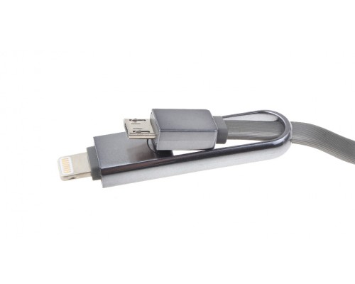 Автозарядка Remax Finchy 3.4A с кабелем (Lightning/micro USB+USB выход)