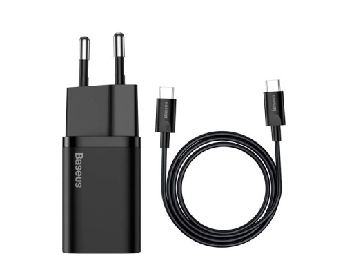 Зарядное устройство Baseus Super Si Quick Charger 1C 25W EU Sets + Type-C to Type-C Cable