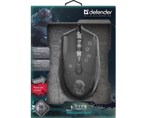 Проводная игровая мышь Defender Killer GM-170L (+ коврик)