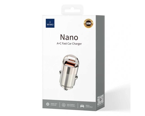 Автомобильное зарядное устройство Wiwu Nano Fast Car Charger (Wi-QC028) Автомобильное зарядное устройство Wiwu Nano Fast Car Charger (Wi-QC028)