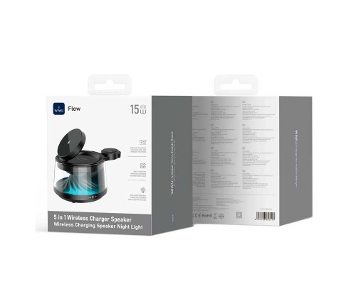 Колонка WIWU Flow 5 in 1 Wireless Charger with ambient light & speaker Wi-W039
