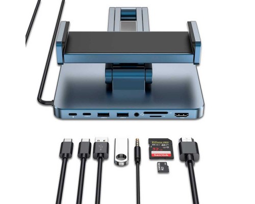 Подставка Wiwu Adjustable USB-C Hub Stand 8 in 1 AH801 Подставка Wiwu Adjustable USB-C Hub Stand 8 in 1 AH801