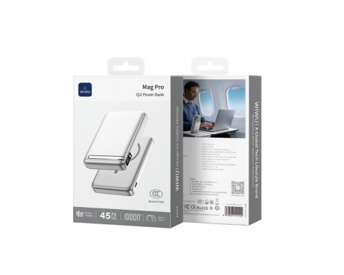 Внешний аккумулятор Wiwu Mag Pro Qi2 Power Bank 10000mAh Wi-P090
