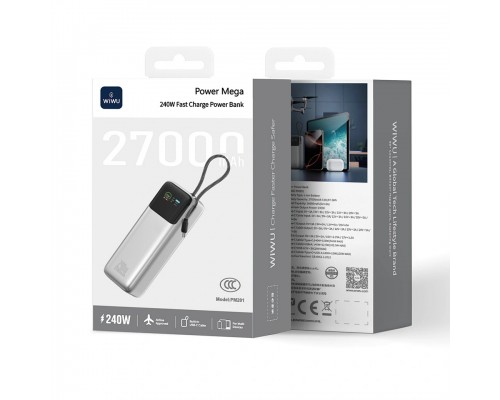 Внешний аккумулятор WIWU Power Mega 240W Fast Charge 27000mAh PM201