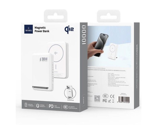 Внешний аккумулятор Wiwu Magnetic Power Bank 10000mAh Wi-P031 Внешний аккумулятор Wiwu Magnetic Power Bank 10000mAh Wi-P031