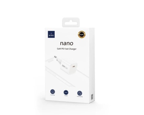 Зарядное устройство Wiwu Nano GaN + PD Fast Charger 30W Wi-U006