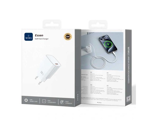 Зарядное устройство Wiwu Essen Fast Charger + Cable Combo USB-c to USB-C Wi-G007 Зарядное устройство Wiwu Essen Fast Charger + Cable Combo USB-c to USB-C Wi-G007