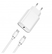 Зарядное устройство Wiwu Quick+USB-C PD 20W Fast Charger USB-C to USB-C Cable Wi-U001