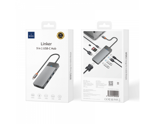 Адаптер-переходник Wiwu Linker 9 in 1 USB-C HUB