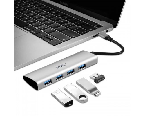 Адаптер-переходник Wiwu 4in1 USB-C Hub Alpha A440