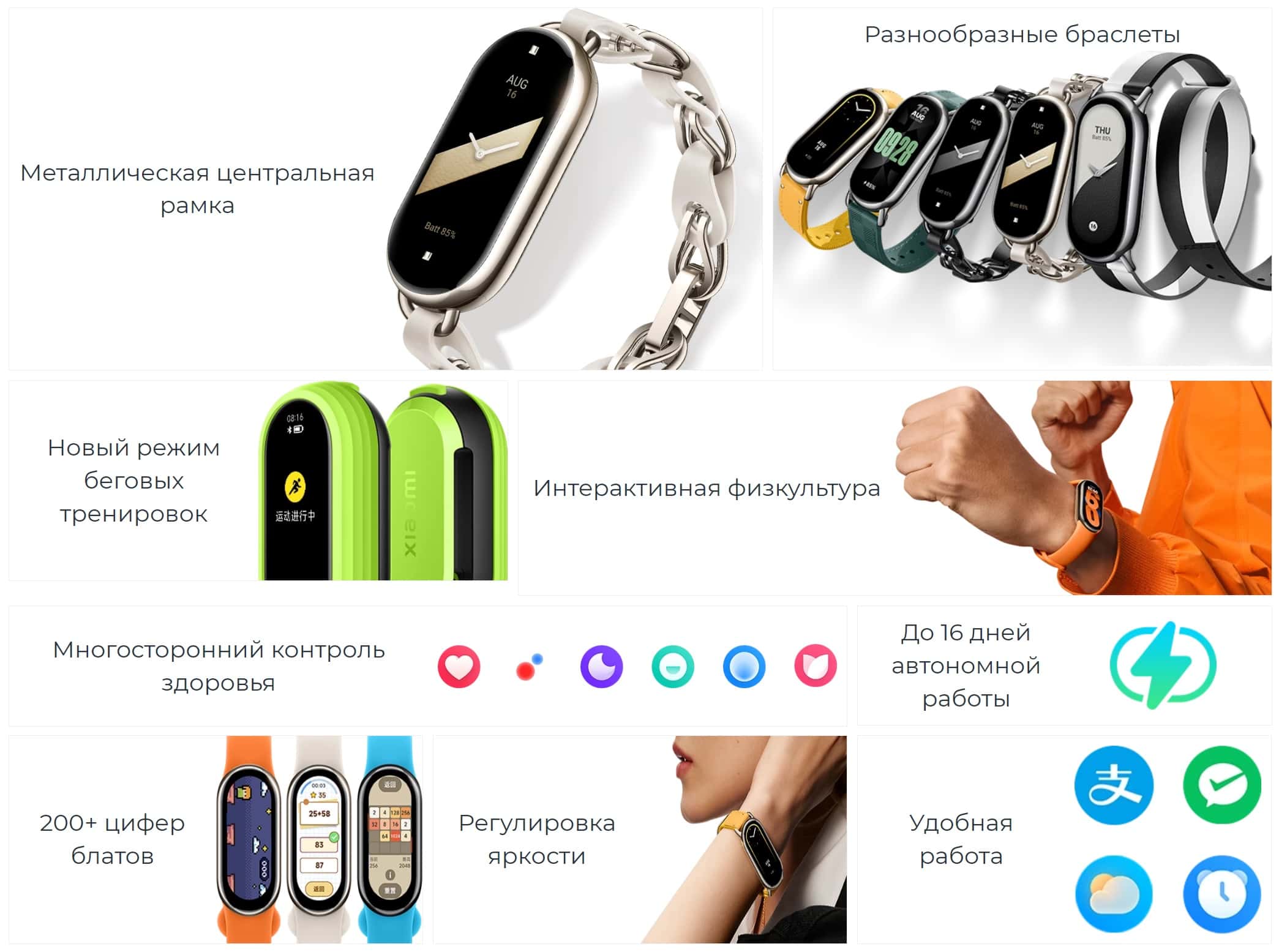 ⚡Фитнес-браслет Xiaomi Smart Band 8 EU низкая цена в Бишкеке - TELEFON.KG