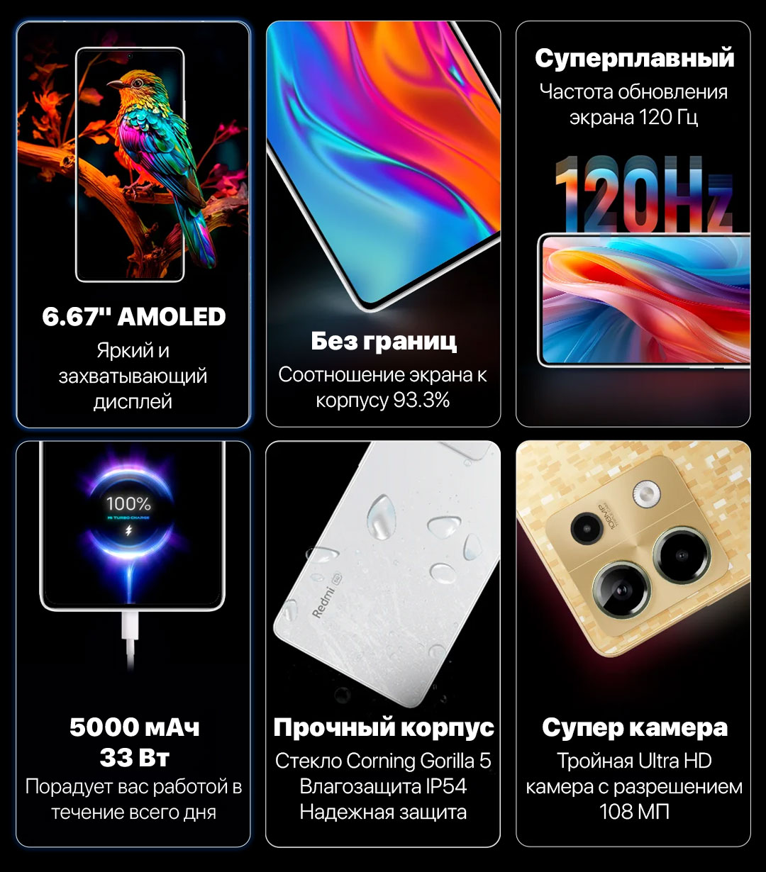 ⚡Xiaomi Redmi Note 13 8+128GB низкая цена в Бишкеке - TELEFON.KG