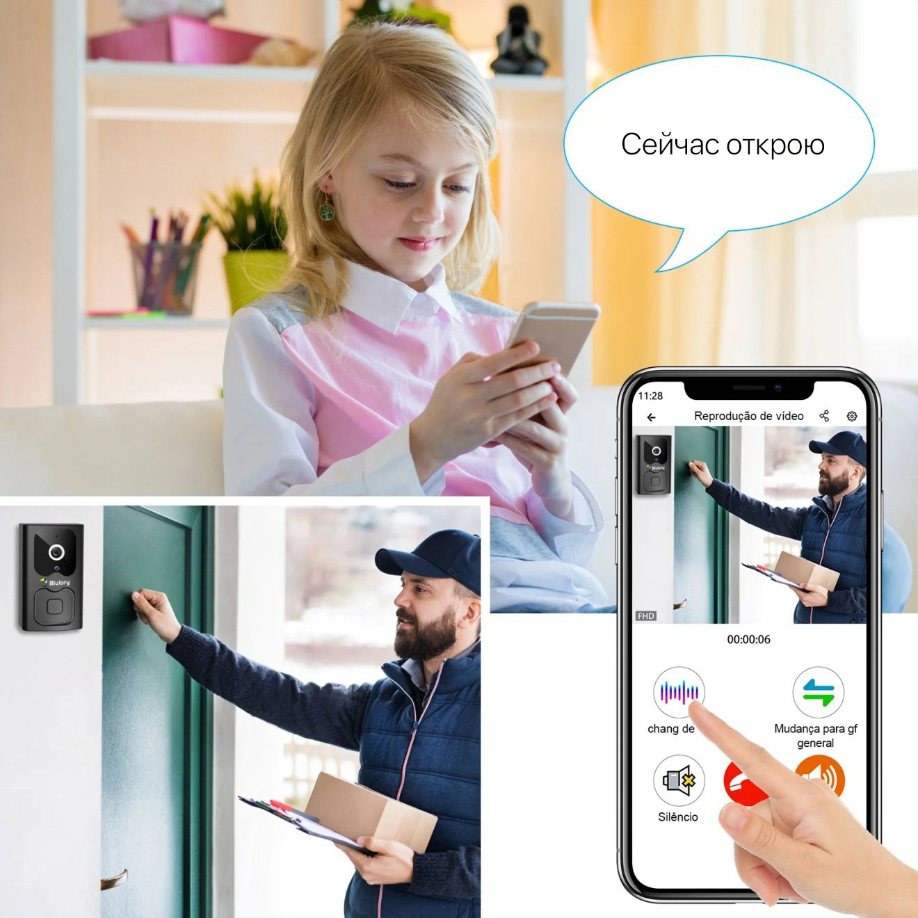 Умный дверной звонок Blulory Smart Doorbell System X6 в Бишкеке - Telefon.kg